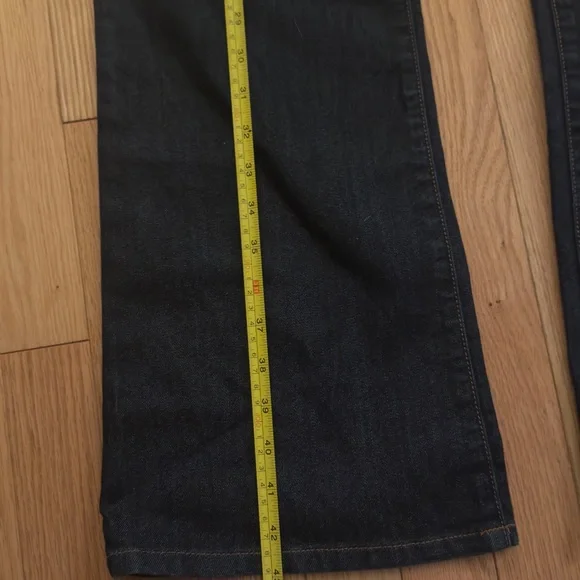 NWOT, CAbi Dark Wash Boot Cut Flare Jeans, size 10 Long - Picture 8 of 9